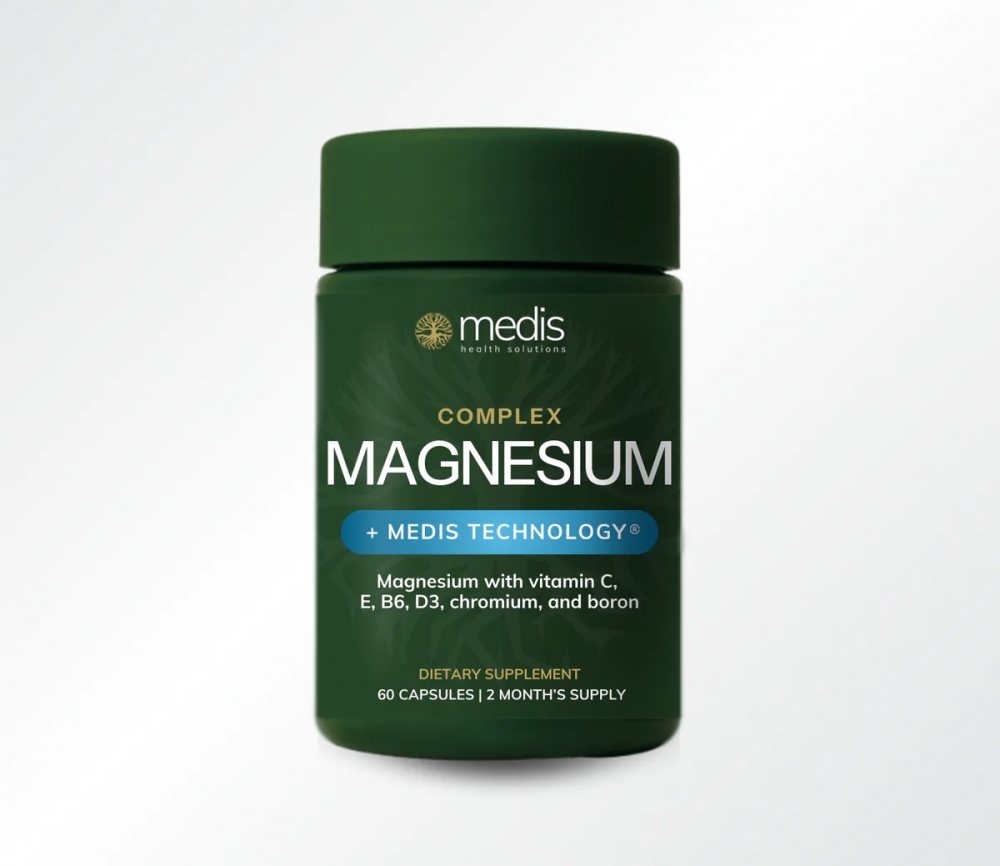 Medis Magnesium-Complex er en balansert og intelligent formel utviklet for å støtte muskler, nerver, bein og energimetabolisme.